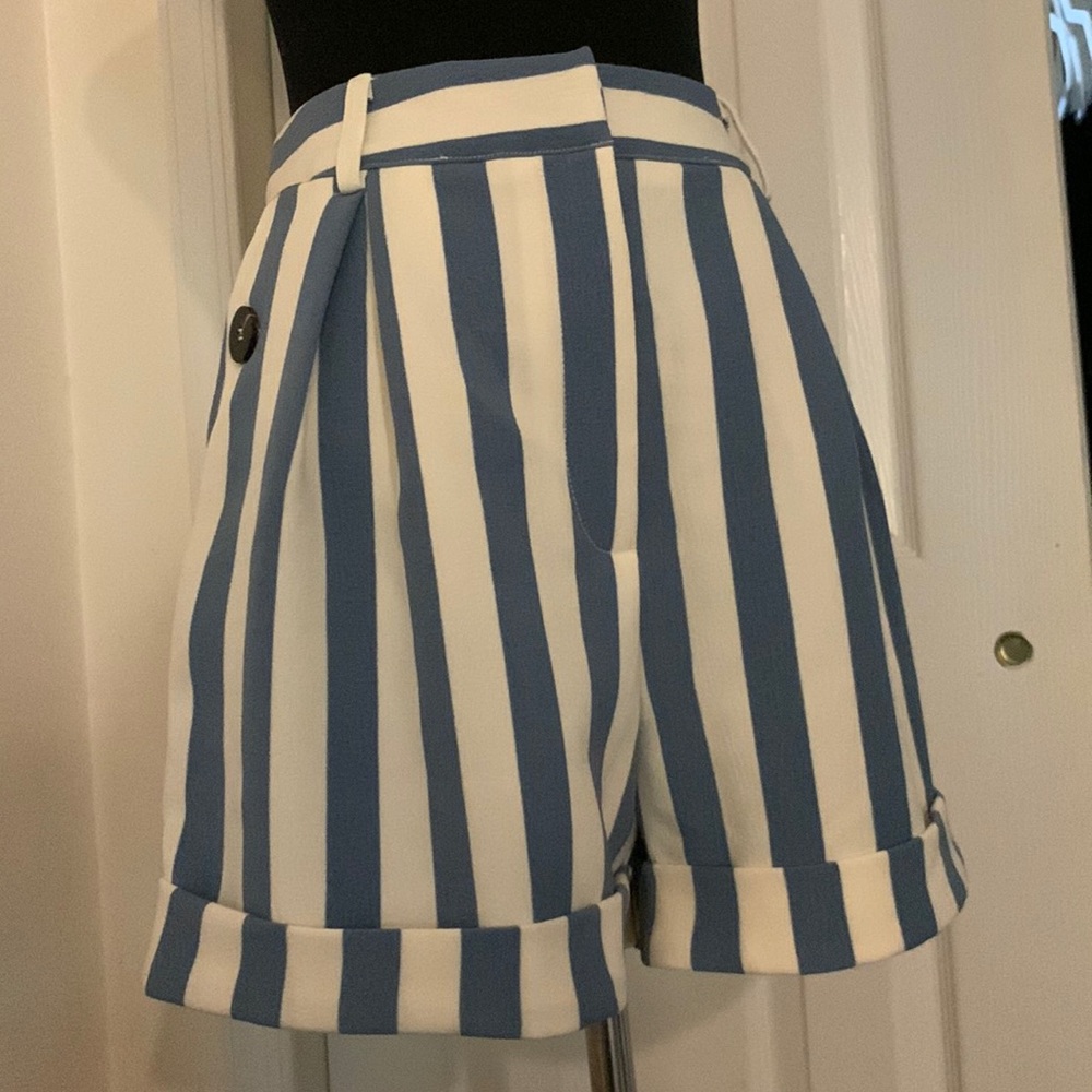 NEVER WORN Blue & White Stripe Shorts (part of blazer set)